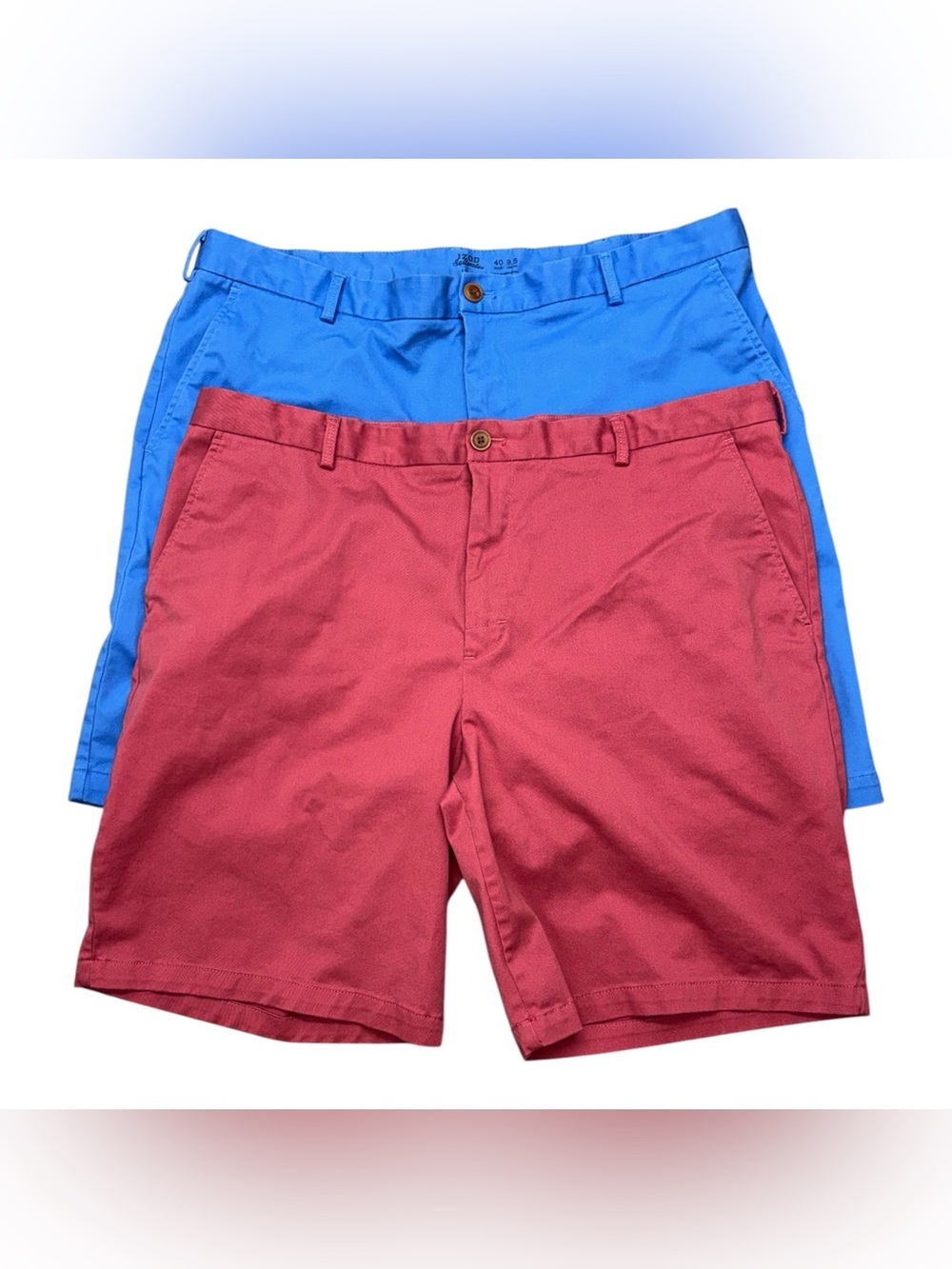Lot of 2 Pairs Men's IZOD Saltwater Stretch Chino Shorts - Sizes 40W 9.5L